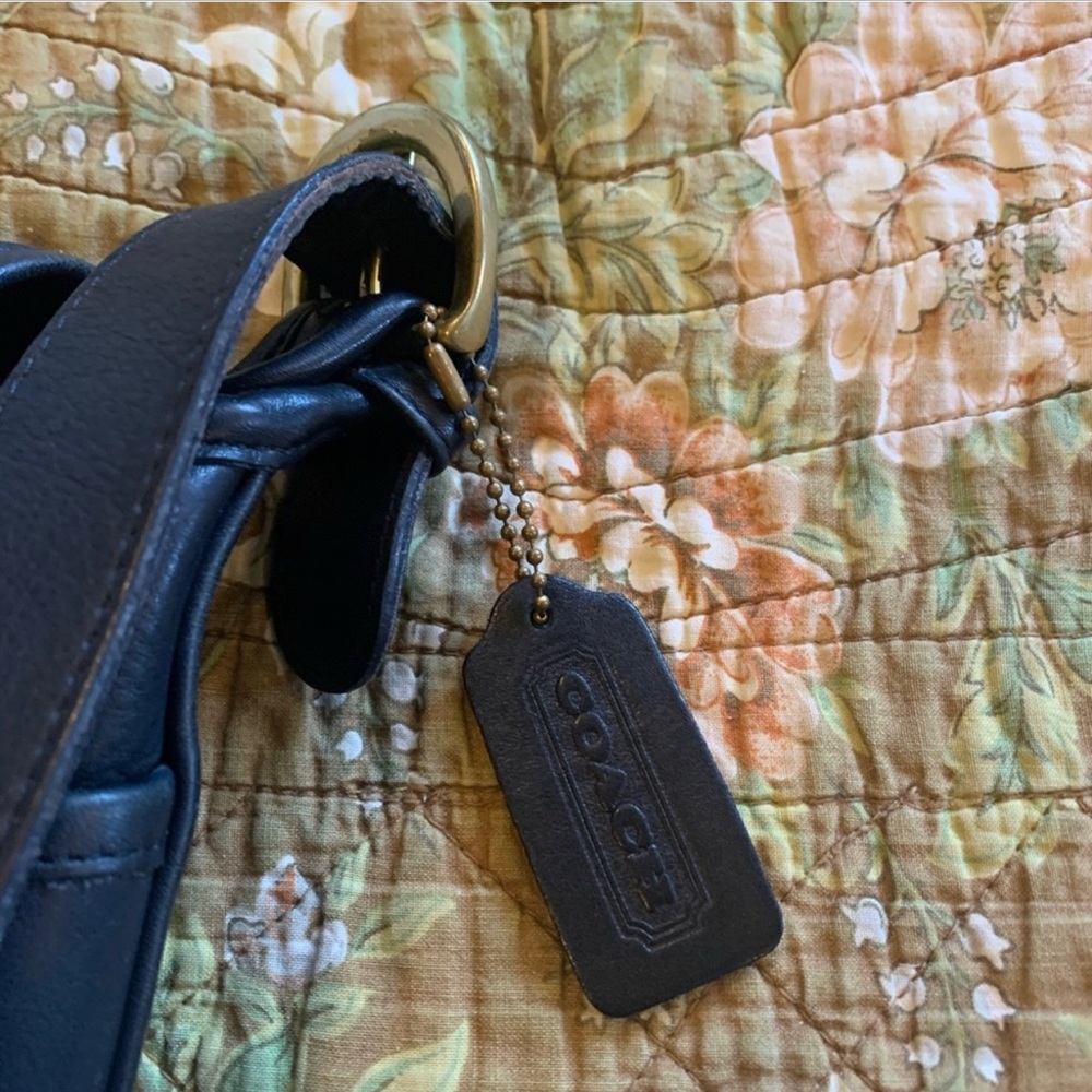 Coach Black Leather Crossbody Bag with Brass Hardware - Picture 4 of 6
